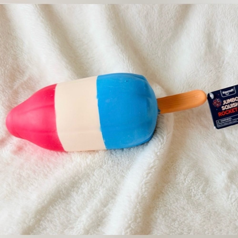 Viral TikTok Jumbo Squishy Rocket Pop - Blue, Red, White